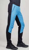Премиальный костюм для лыж и зимнего бега Nordski Hybrid Hood Warm Light Blue