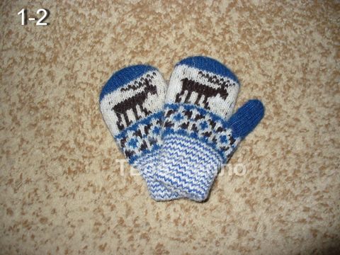 Варежки детские шерстяные