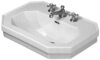 Duravit 4387000301 Раковина с перел., и 3 отв. под смес., 70х50х Н: 20.5см, цвет: Белый с покрытием WonderGliss