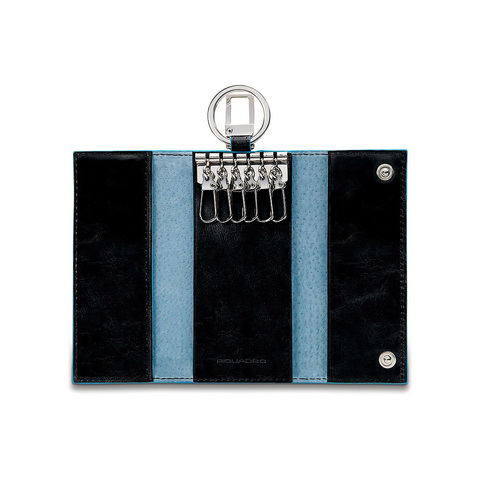 Ключница Piquadro Blue Square PC1397B2/N, чёрный, кожа натуральная