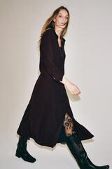 ZARA КОЖАНЫЕ САПОГИ С КВАДРАТНЫМ МЫСОМ — LIMITED EDITION, КОРИЧНЕВЫЙ