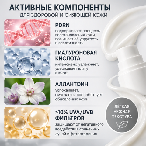 Крем для лица с эффектом фотофильтра с PDRN SPF20 48мл PDRN — фото 3