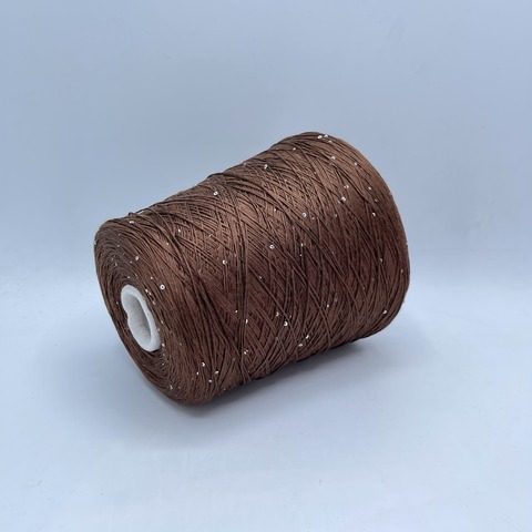 Luxury Selection by RiGo (пр.Италия), art- Prestige, 400 м/100гр, 97% Шелк 3%Полиэстер(пайетка) ,цвет-Коричневый,арт.24148