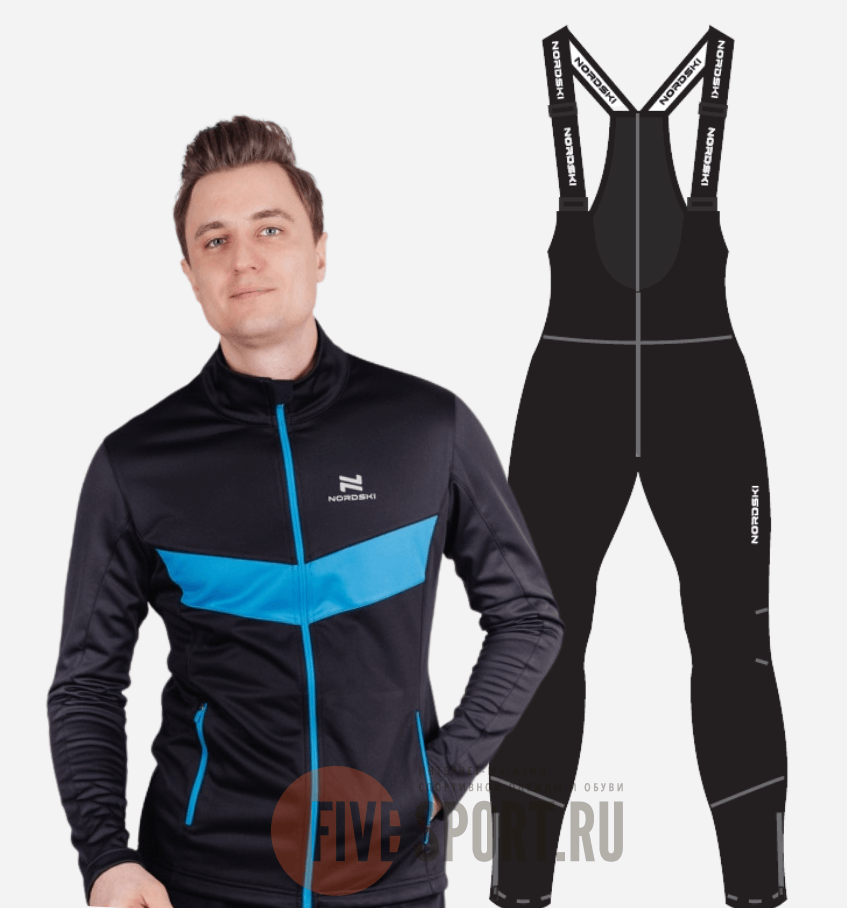Утепленный разминочный костюм мужской Nordski Base Active black-blue