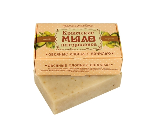 МДП Крымское натуральное мыло на оливковом масле ОВСЯНЫЕ ХЛОПЬЯ И ВАНИЛЬ, 100г