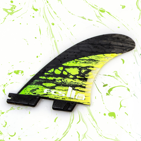 FCS II MB PC Carbon Green Medium Tri Retail Fins