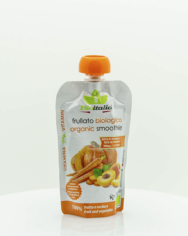 Пюре Bioitalia из Моркови, Абрикоса и Тыквы-Смузи 120 г