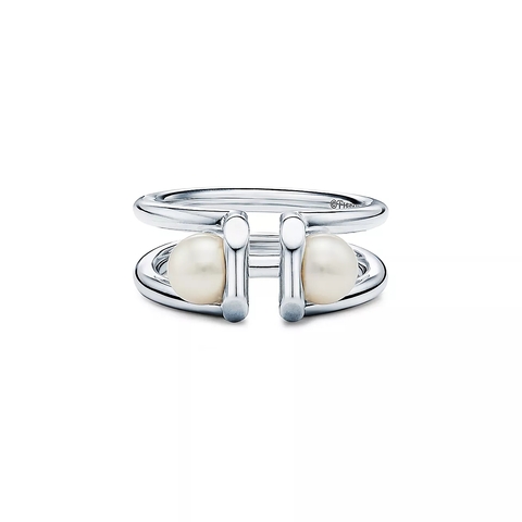 Кольцо из серебра 925 и жемчуга, Tiffany 💝 HardWear-В наличии