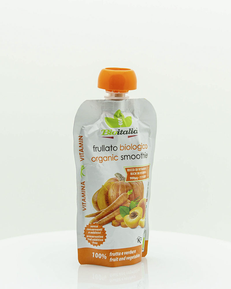 Пюре Bioitalia из Моркови, Абрикоса и Тыквы-Смузи 120 г