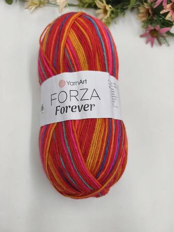Forza Forever YarnArt носочная пряжа 420м/100гр 2705 Оанжевый красный