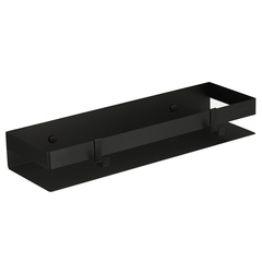 Lemark Shelf Line 9772053 Полка для душа прямая 400 мм из нерж. стали с крючками, черный фото