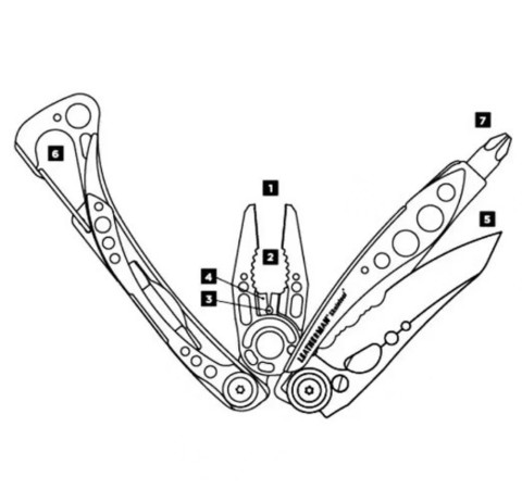 Мультитул Leatherman Skeletool Black & Silver, 7 функций (832629) | Multitool-Leatherman.Ru