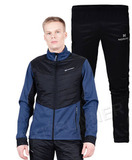 Премиальный костюм для лыж и зимнего бега Nordski Hybrid-Pro Blue-Black