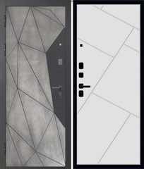 Входная дверь YoDoors-155 Черная шагрень/Бетон серый - Бетон снежный