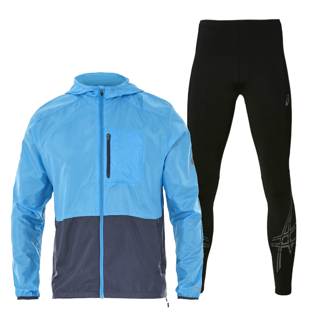 Asics Packable Stripe мужской костюм для бега синий-черный