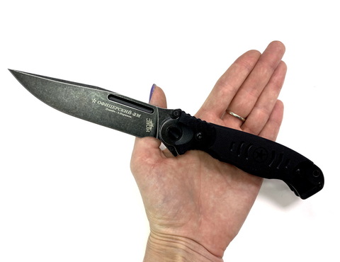 Складной нож Офицерский-2М НОКС, Blackwash, сталь AUS8, 320-589404