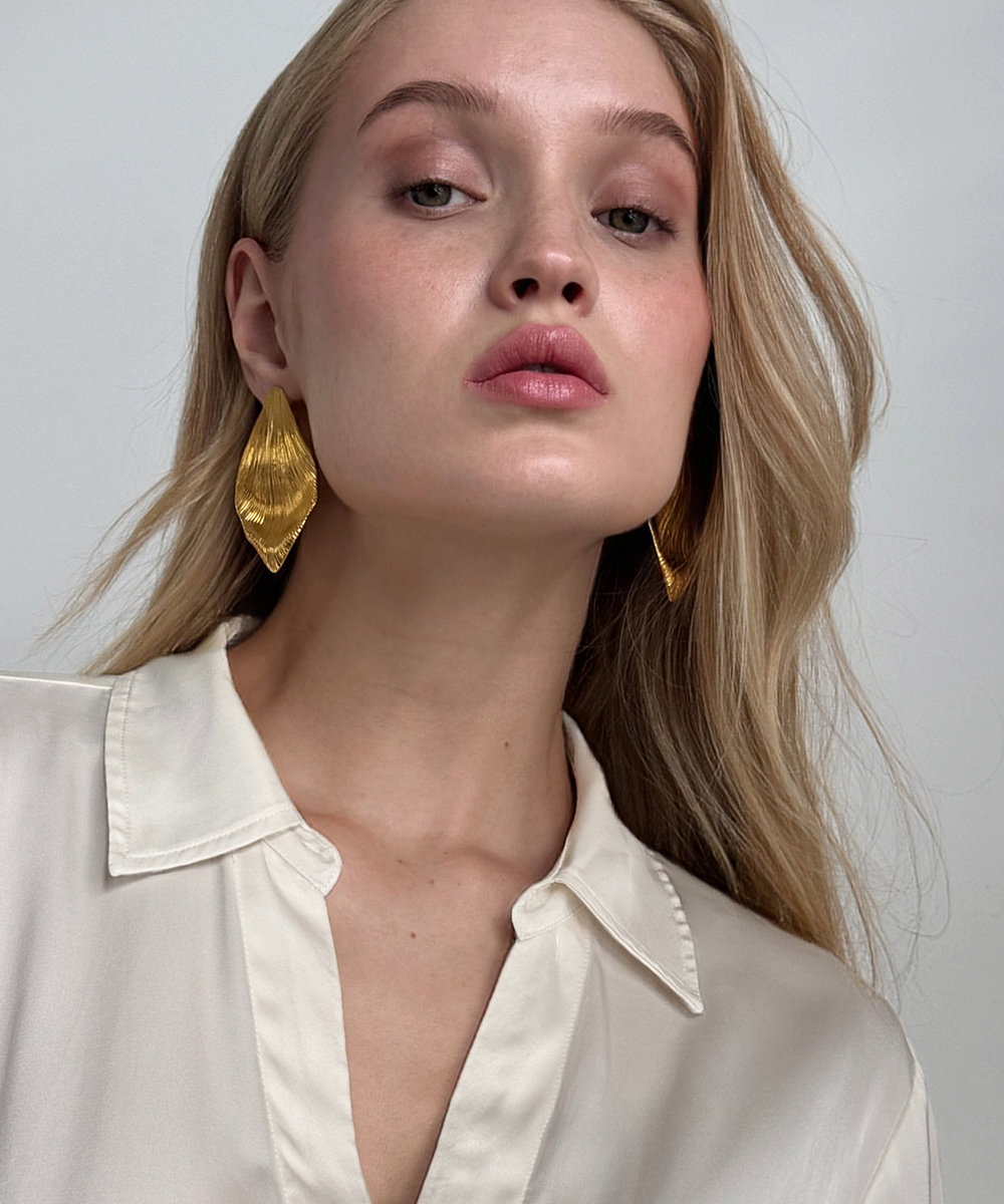 Серьги Лист тюльпана gold