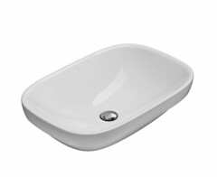 Globo Genesis GE042BI Раковина, 600x400x150, тип установки-накладной (настольный), отверстия для смесителя-отсутствуют, без перелива, материал-керамика, вид грязеотталкивающего покрытия-CERASLIDE, B фото