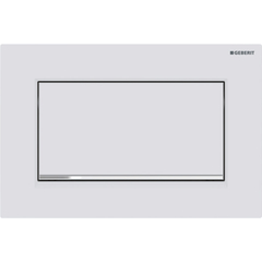 Geberit Sigma 115.893.JT.1 Смывная клавиша, смыв/стоп, с креплением на винтах: белый матовый лак, легко чистящееся покрытие, глянцевый хром фото