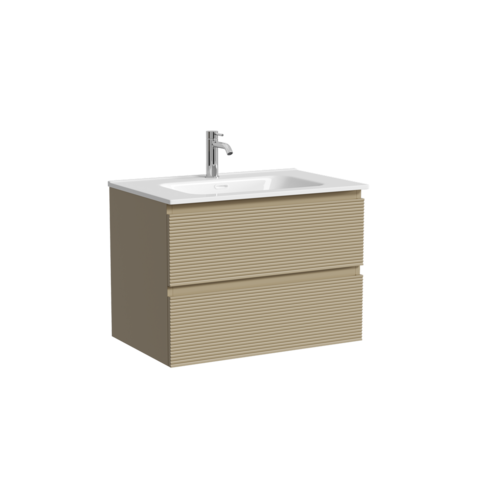 Sancos FL70CP Тумба подвесная SANCOS Folk 690х445х500, c двумя ящиками оснащенными доводчиками, Капучино, арт.FL70CP