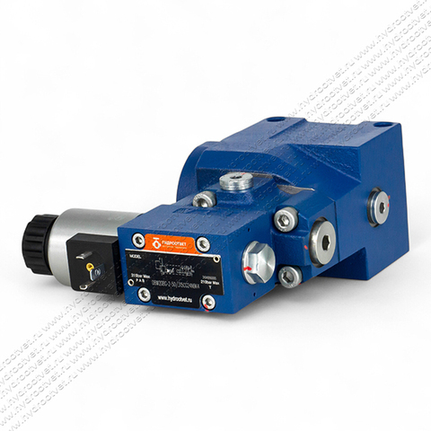 Фото DBW20BG2-5X/315CG24N9K4 - Предохранительный клапан Ду25 с давлением настройки до 315 бар, управление - X и Y - внутренние с разгрузкой B = открыт с электроуправлением G24