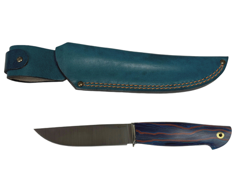 Нож Ястреб, сталь Bohler M398, рукоять мельхиор, микарта