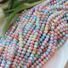 Бусины стеклянные микс цветов, рондель, 8*7 мм, К167