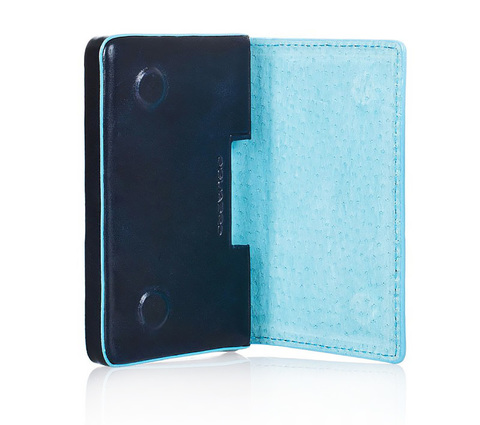 Чехол для визитных карт Piquadro Blue Square PP1263B2/BLU2, синий, кожа натуральная