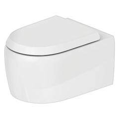 Duravit Qatego 2556090000 Унитаз подвесной безободковый 370х570 мм, с креплением Durafix.с установленными петлями из нерж. стали, цвет белый фото