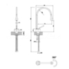 Gessi Goccia 33601#299 Смеситель для раковины на 1 отверстие, излив 174мм R=90, цвет: черный