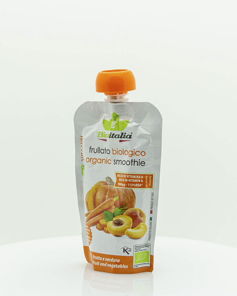 Пюре Bioitalia из Моркови, Абрикоса и Тыквы-Смузи 120 г