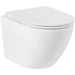 BelBagno Sfera-R BB046CHR/BB870SC Унитаз подвесной безободковый с сиденьем микролифт, цвет: белый фото