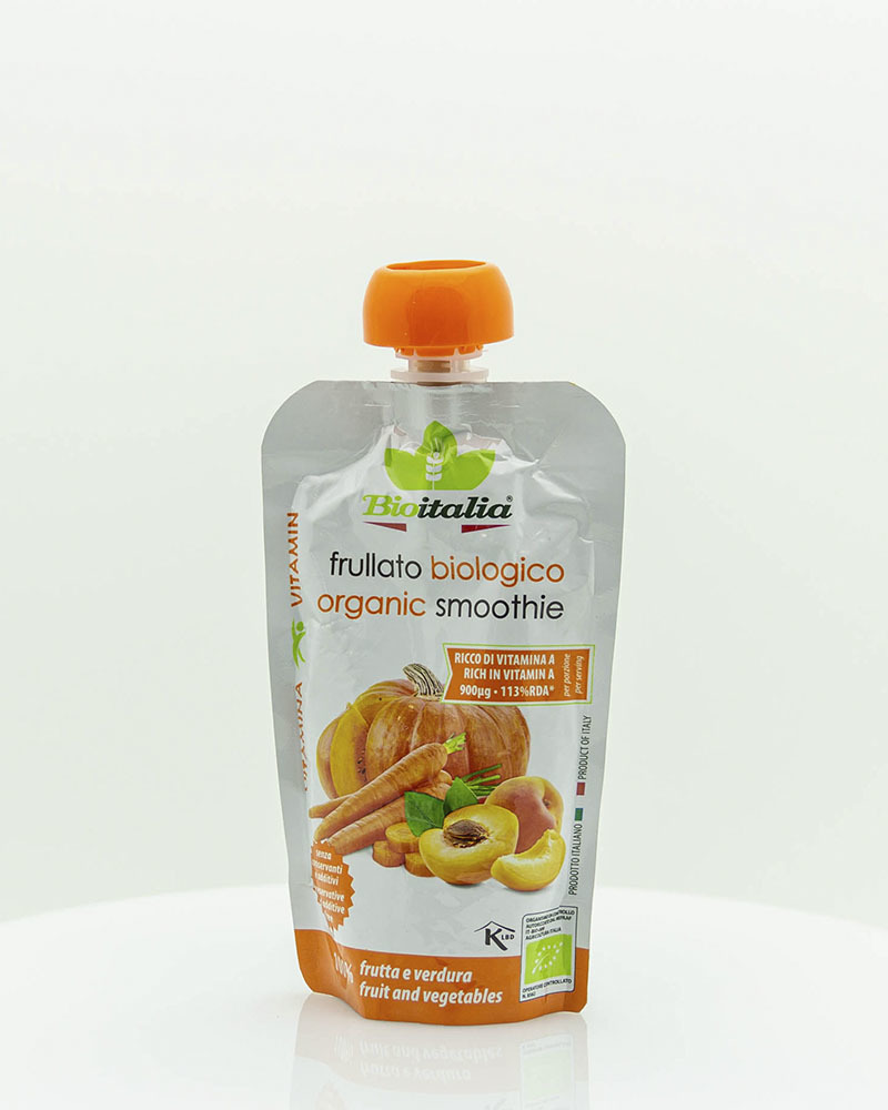Пюре Bioitalia из Моркови, Абрикоса и Тыквы-Смузи 120 г