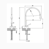 Gessi Goccia 33602#031 Смеситель для раковины на 1 отверстие, излив 244мм R=125, цвет: хром