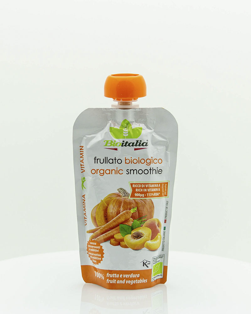 Пюре Bioitalia из Моркови, Абрикоса и Тыквы-Смузи 120 г