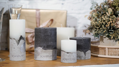 Интерьерная свеча 10х11см SCANDYLAB Beton Candle (серая) SICB-10-11-GR