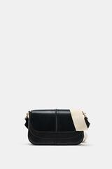 ZARA СУМКА С ПЛЕЧЕВЫМ РЕМНЕМ И КЛАПАНОМ, ЧЕРНЫЙ