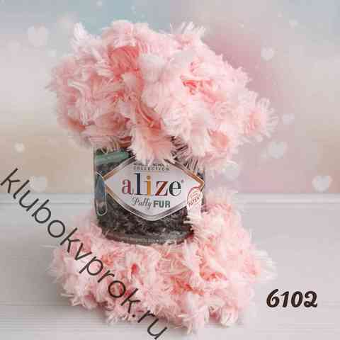 ALIZE PUFFY FUR 6102, Нежный розовый