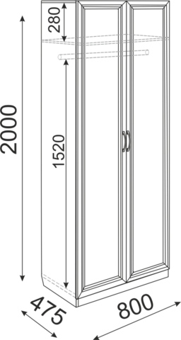 Шкаф штанга 800 ОСТИН М02