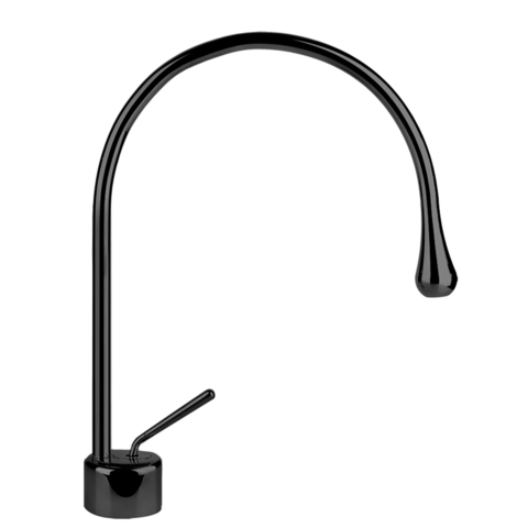 Gessi Goccia 33602#299 Смеситель для раковины на 1 отверстие, излив 244мм R=125, цвет: черный