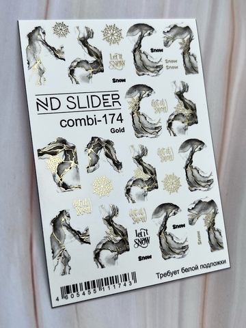 Слайдер-дизайн Nail Design Combi-174(золото)