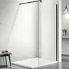 Aquatek AQ WIW 11020BL Душевая перегородка Walk in с держателем 1100x2000 профиль черный, стекло прозрачное