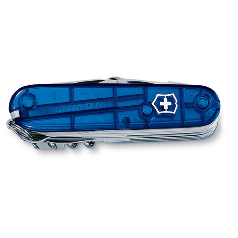 Нож складной Victorinox SwissChamp, 91 mm, 33 функции, полупрозрачный синий