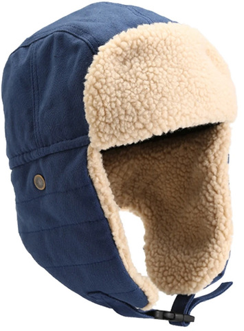 Картинка шапка-ушанка Skully Wear LFM 150_navy canvas - 2