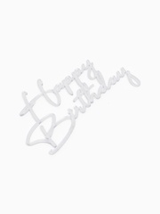 Топпер «Happy Birthday», акриловый, Серебро, 8,5*12 см