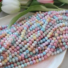 Бусины стеклянные микс цветов, рондель, 8*7 мм, К167