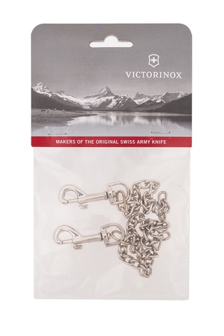 Цепочка Victorinox, с 2 большими карабинами, никелированная, 38 см (4.1814)
