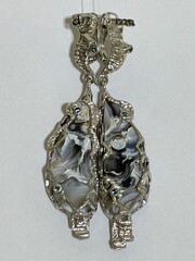 Друза агата (серьги из серебра)