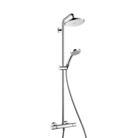 Hansgrohe Croma 27188000 Душевая система внешнего монтажа с термостатом 121 см с верхней лейкой 22х22 см