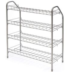 Полка для обуви, мет-л, 4 секц, 66х28х70 см, разборная, сер, Nika, ЭТ1/С